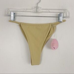 NWT SANORI SWIM Beige bikini bottoms Net Sz S
